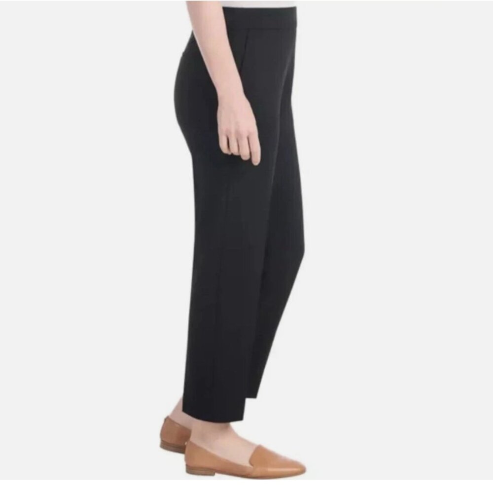Hilary Radley Women  Mid Rise Slim Leg Pull On Pant, Black - Picture 2 of 3